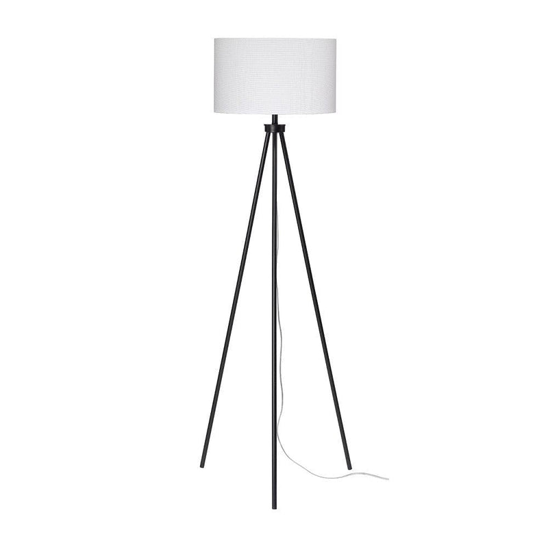 Floor Lamp With Tripod Stand And Round Shade Black-zoom-