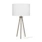 Table Lamp with Tripod Stand and Round Shade Brass