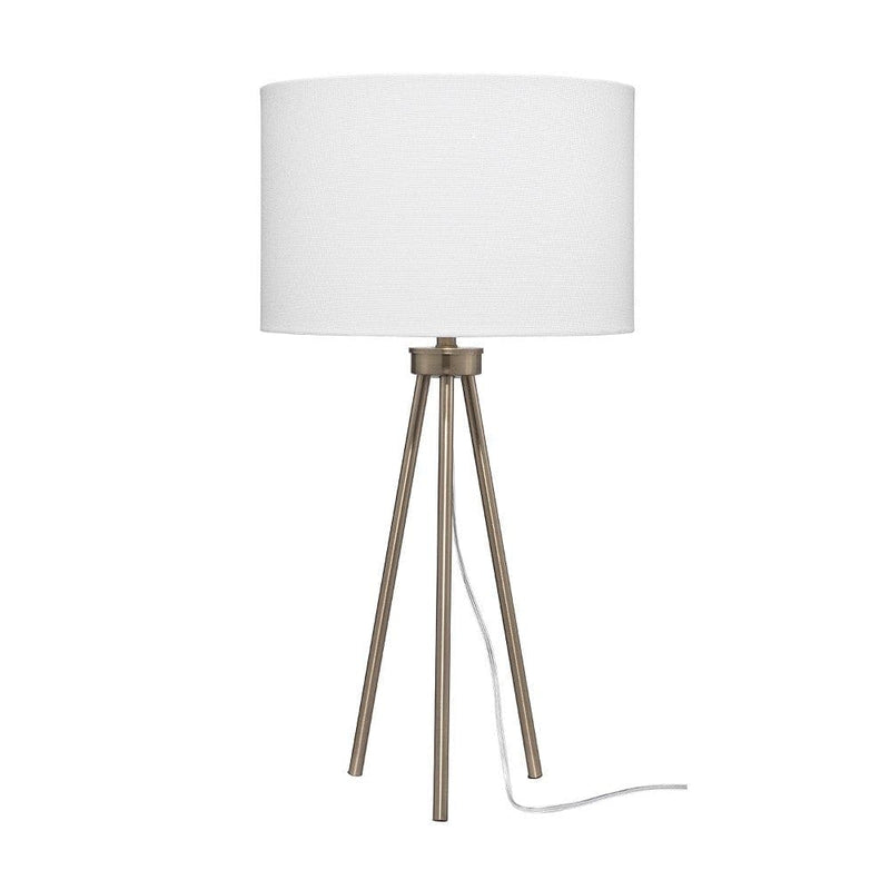 Table Lamp with Tripod Stand and Round Shade Brass-zoom-