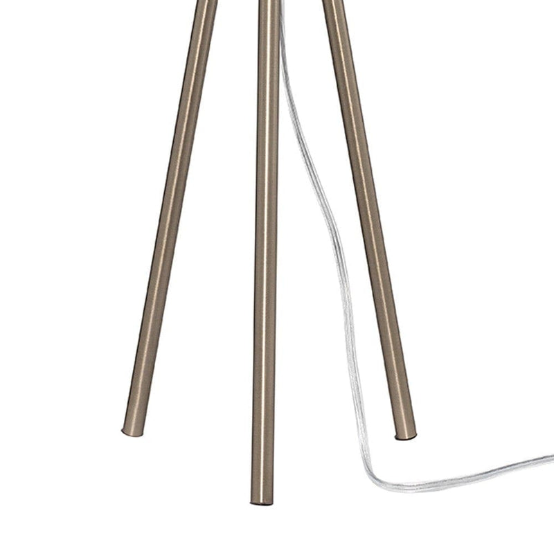 Table Lamp with Tripod Stand and Round Shade Brass-zoom-