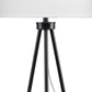 Table Lamp with Tripod Stand and Round Shade Black