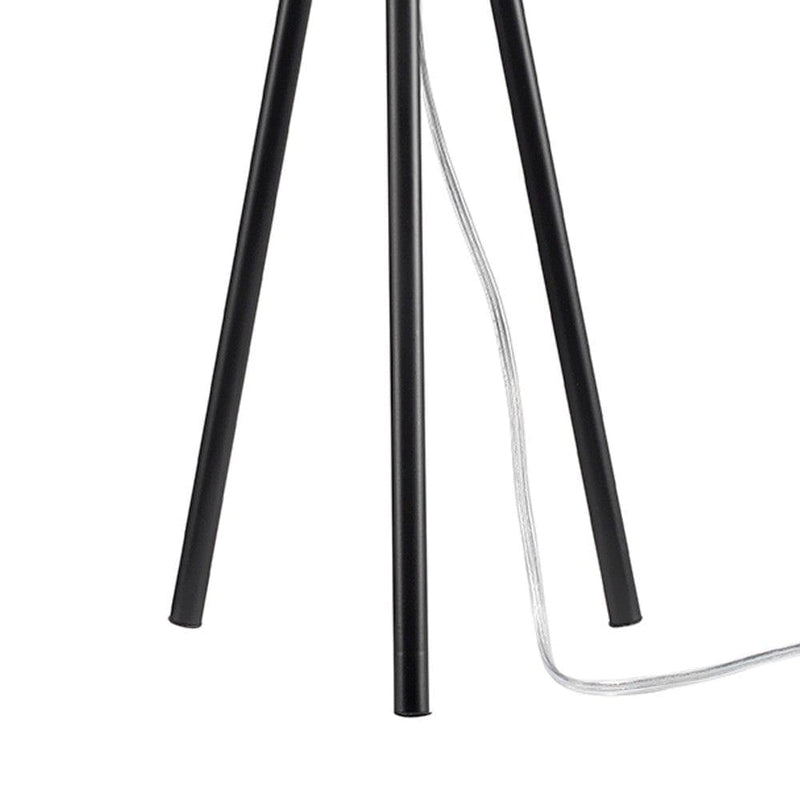 Table Lamp with Tripod Stand and Round Shade Black-zoom-