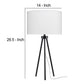 Table Lamp with Tripod Stand and Round Shade Black