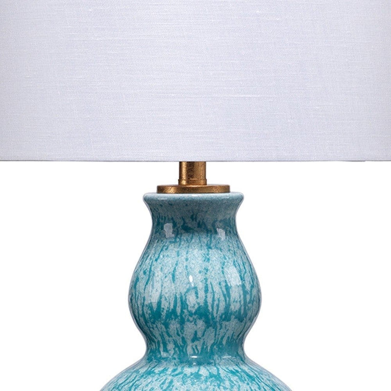 Table Lamp with Ceramic Curved Bellied Base Blue-zoom-