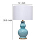 Table Lamp with Ceramic Curved Bellied Base Blue