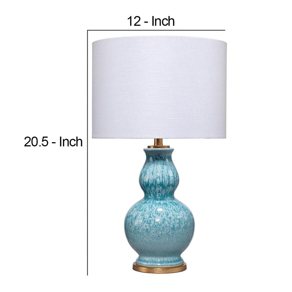 Table Lamp with Ceramic Curved Bellied Base Blue-zoom-5
