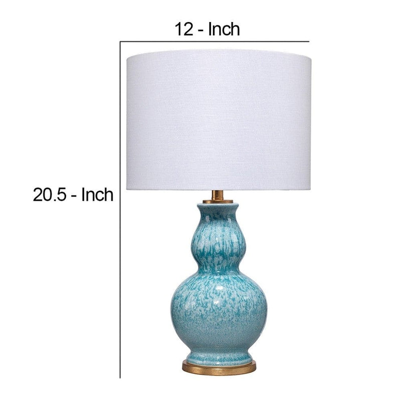 Table Lamp with Ceramic Curved Bellied Base Blue-zoom-