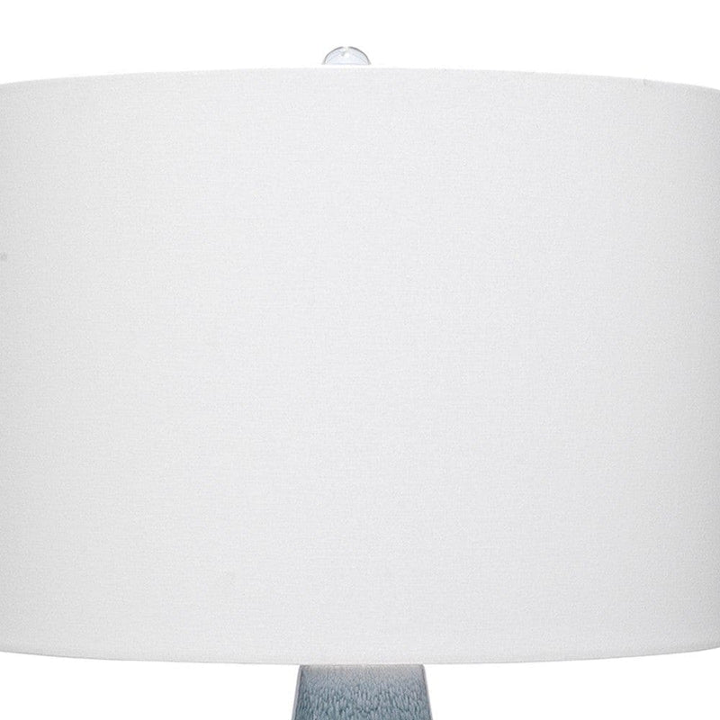 Table Lamp with Drum Shade and Ceramic Bellied Base Blue-zoom-