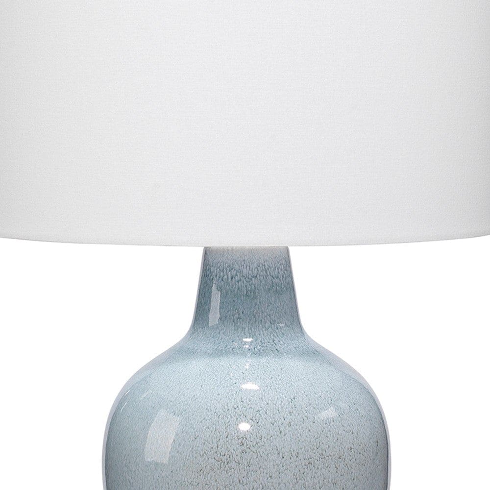 Table Lamp with Drum Shade and Ceramic Bellied Base Blue-zoom-3