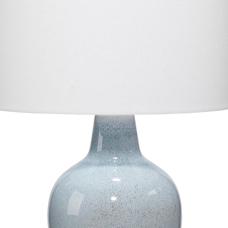 Table Lamp with Drum Shade and Ceramic Bellied Base Blue-zoom-