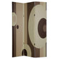 Canvas Print 3 Panel Room Divider with Circle Design, Beige and Brown