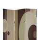 Canvas Print 3 Panel Room Divider with Circle Design, Beige and Brown