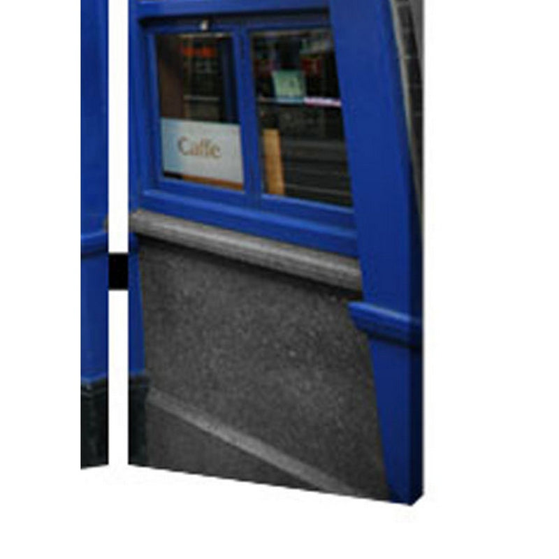 3 Panel Blue Eyed Maid Print Foldable Room Divider, Blue-zoom-