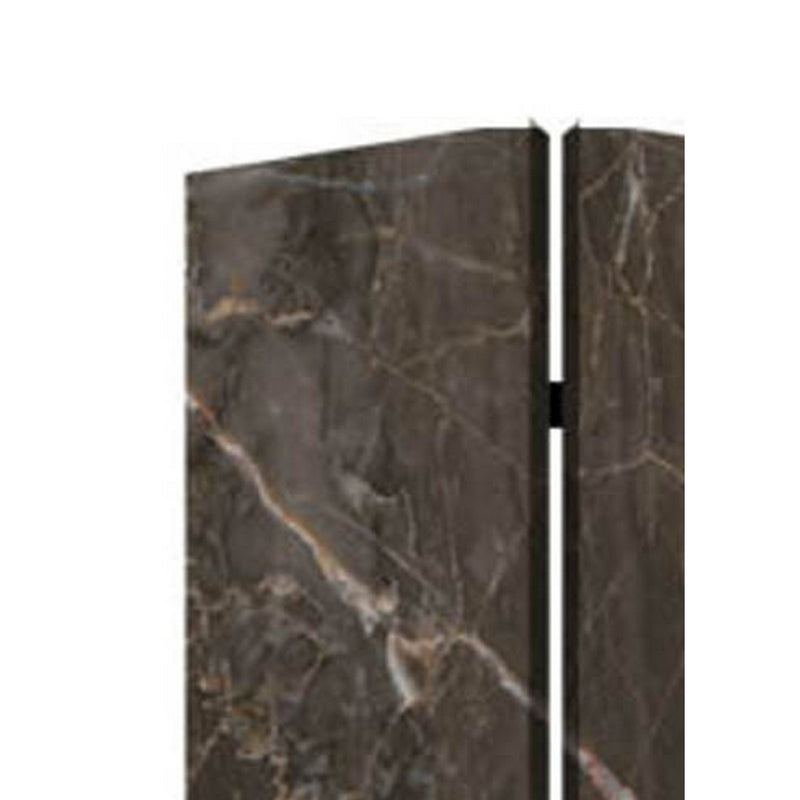 3 Panel Marble Print Canvas Room Divider, Dark Brown-zoom-
