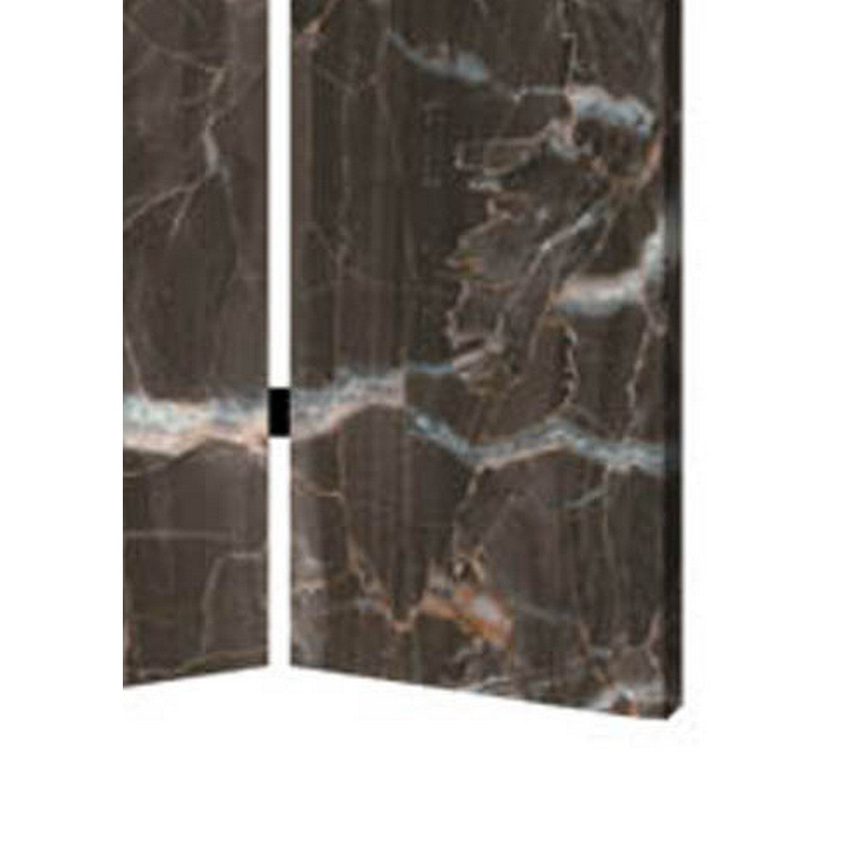 3 Panel Marble Print Canvas Room Divider, Dark Brown-zoom-4