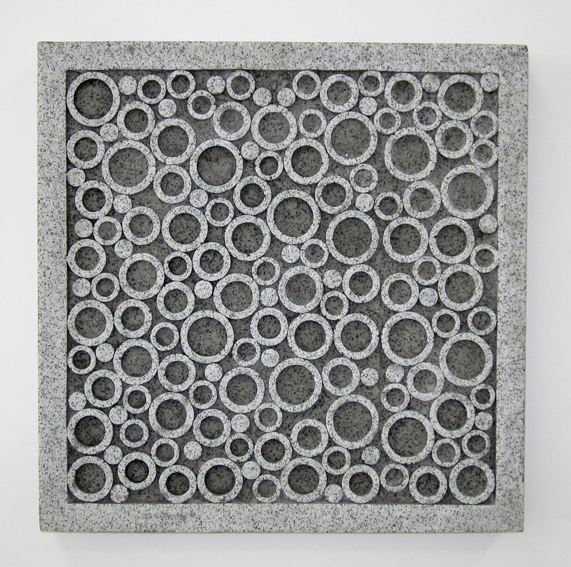 Transitional Sandstone Wall Decor With Bubble Pattern Large Gray-zoom-