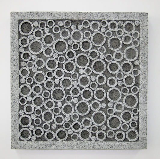 Transitional Sandstone Wall Decor With Bubble Pattern Large Gray