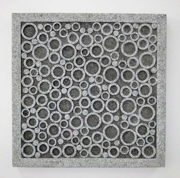 Transitional Sandstone Wall Decor With Bubble Pattern Large Gray