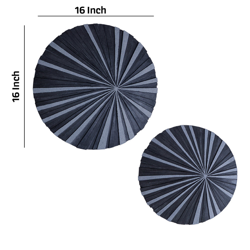 Round And Ribbed Sandstone Wall Decor Small Gray-zoom-