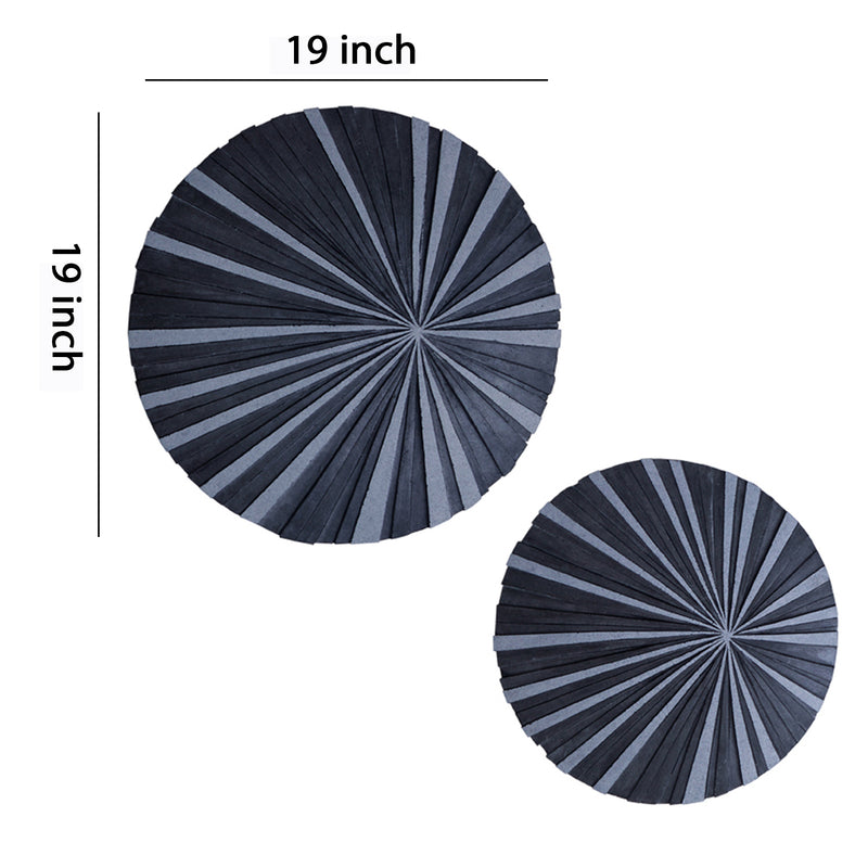 Round And Ribbed Sandstone Wall Decor Large Gray-zoom-