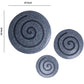 Round Sandstone And Glass Wall Decor With Spiral Design Small Gray