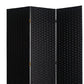Wooden Foldable 3 Panel Room Divider with Streamline Design, Black