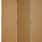 Wooden Foldable 3 Panel Room Divider with Streamline Design, Light Brown