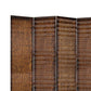 Dual Tone 4 Panel Wooden Foldable Room Divider with Wavy Design, Brown