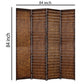 Dual Tone 4 Panel Wooden Foldable Room Divider with Wavy Design, Brown
