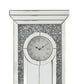 Wall Clock With Mirror Trim And Molded Design Silver