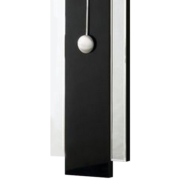 Pendulum Wall Clock With Mirror Trim And Round Shape Silver