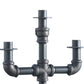 Candleholder With Metal Water Pipe Body Black