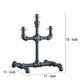 Candleholder With Metal Water Pipe Body Black