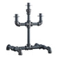 Candleholder With Metal Water Pipe Body Black