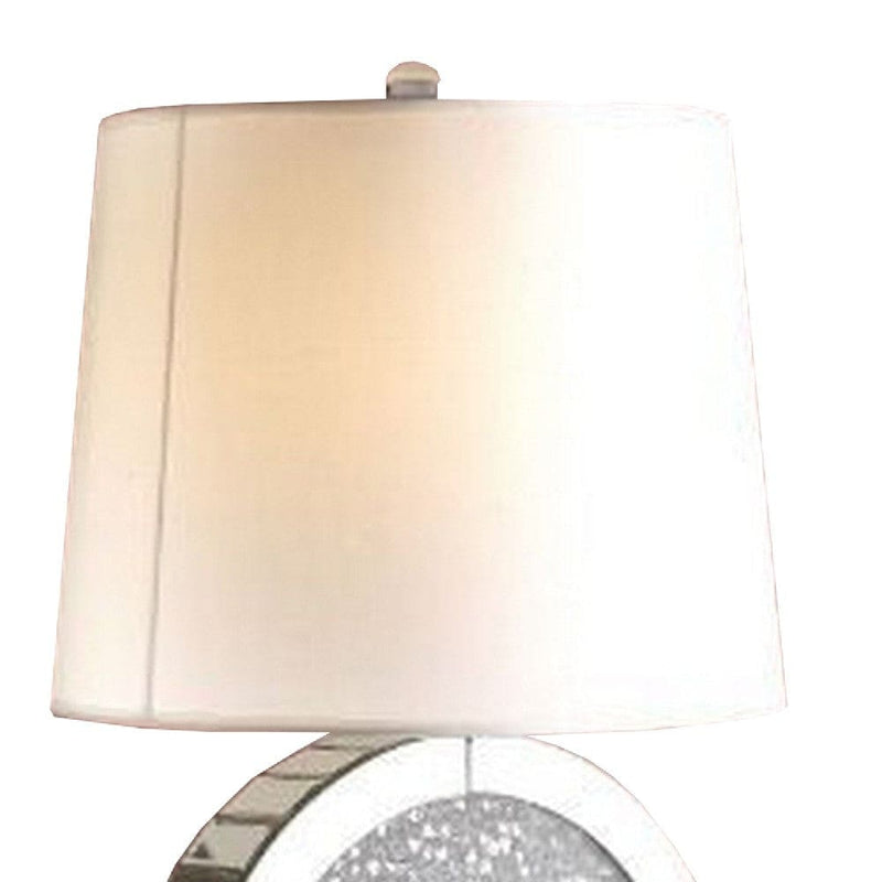 Table Lamp with Round Shaped Mirrored Base Silver-zoom-