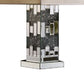 Table Lamp with Cuboid Shape and Mirrored Trim Silver