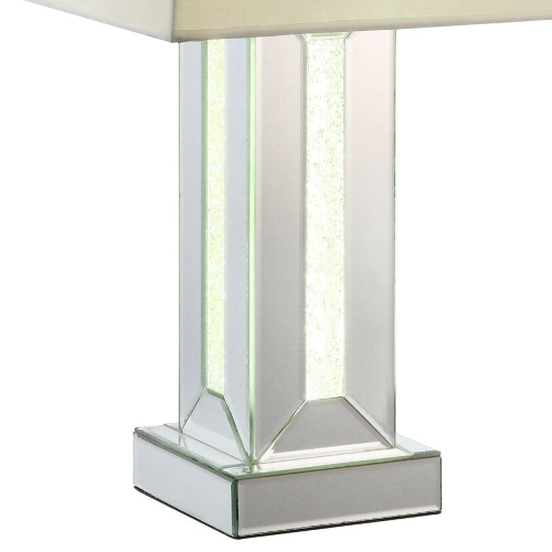 Table Lamp with Cuboid Shape Mirrored Base Silver-zoom-