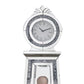 Mirrored Grandfather Clock With 3 Open Compartments Silver
