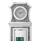 Grandfather Clock With Mirror Framing And Faux Diamonds Silver
