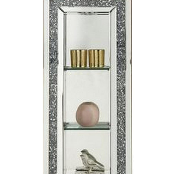 Grandfather Clock With 4 Compartments And Mirror Frame Silver-zoom-4