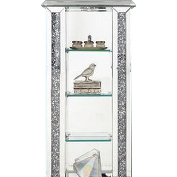 Mirrored Grandfather Clock With 4 Compartments Silver