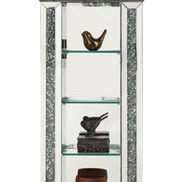 Grandfather Clock With 1 Drawer And Mirror Frame Silver-zoom-4