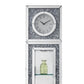 Mirrored Grandfather Clock With 1 Drawer And Faux Diamonds Silver