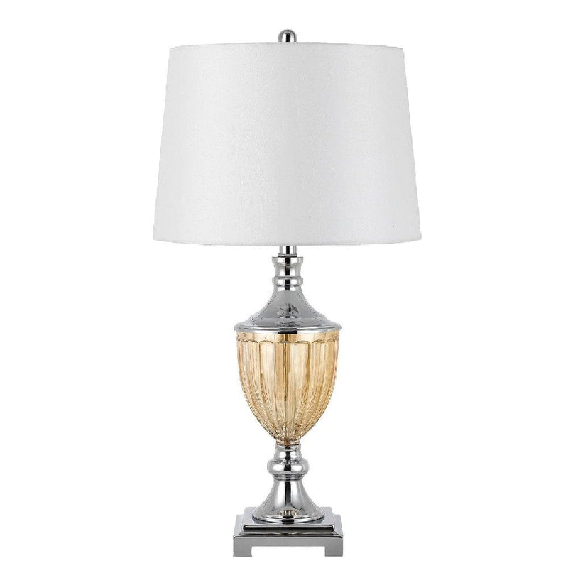 29 Inch Trophy Design Metal Table Lamp Set of 2 Chrome-zoom-