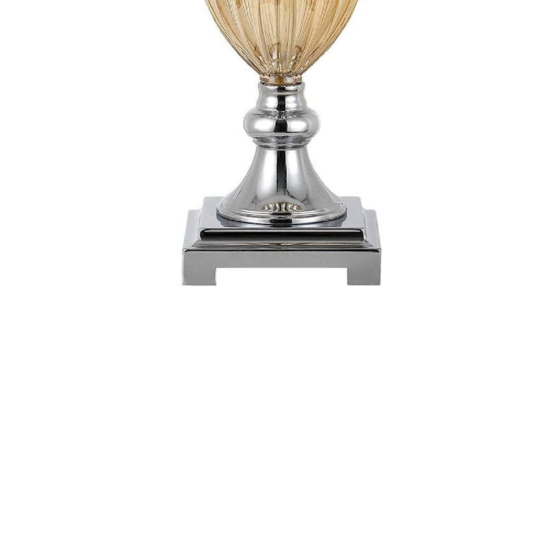29 Inch Trophy Design Metal Table Lamp Set of 2 Chrome-zoom-