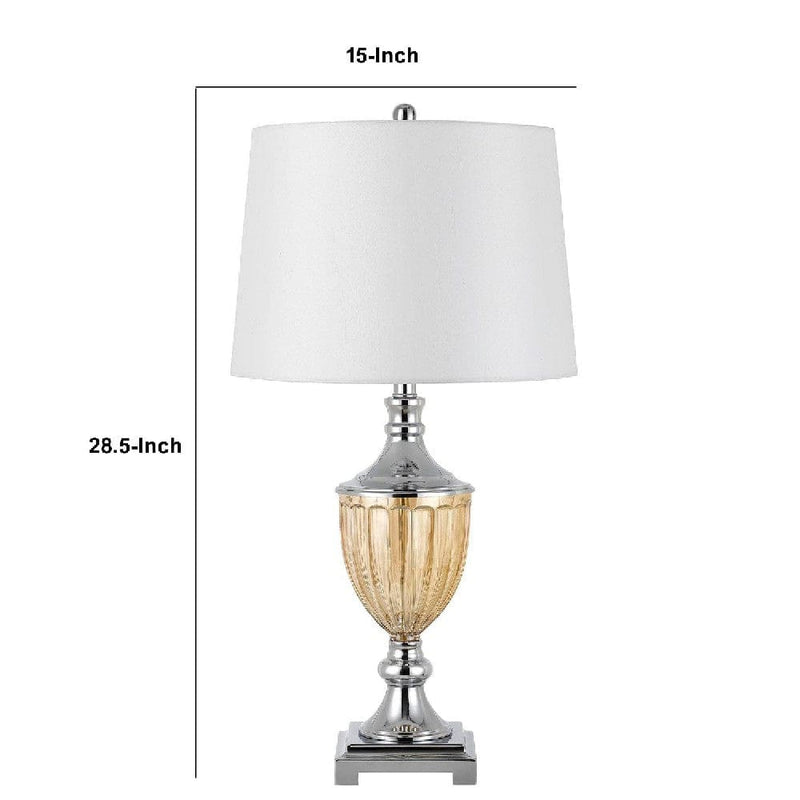 29 Inch Trophy Design Metal Table Lamp Set of 2 Chrome-zoom-