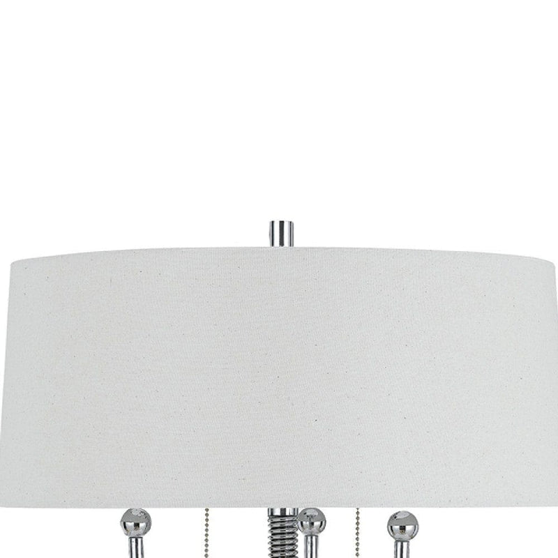 31 Inch Corkscrew Industrial Metal Table Lamp Chrome Silver-zoom-