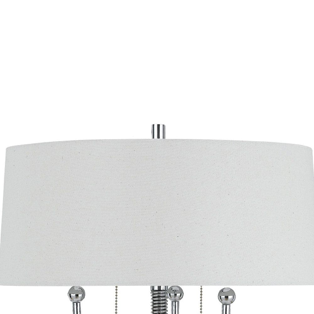 31 Inch Corkscrew Industrial Metal Table Lamp Chrome Silver