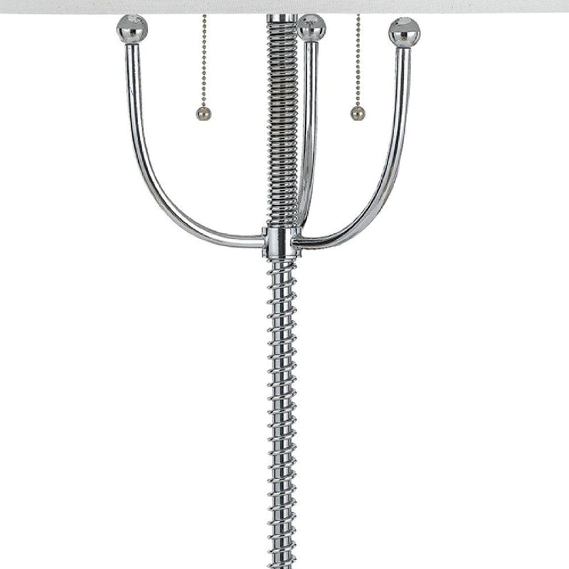 31 Inch Corkscrew Industrial Metal Table Lamp Chrome Silver-zoom-