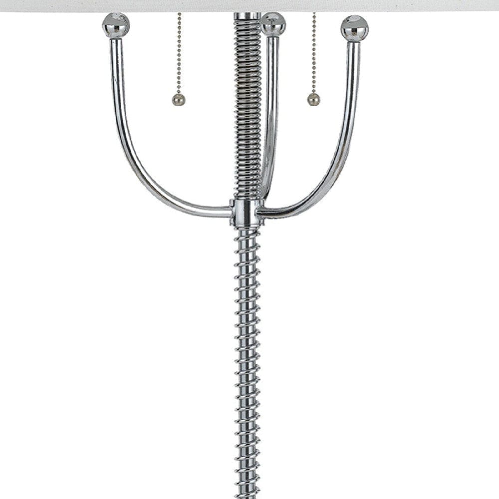 31 Inch Corkscrew Industrial Metal Table Lamp Chrome Silver